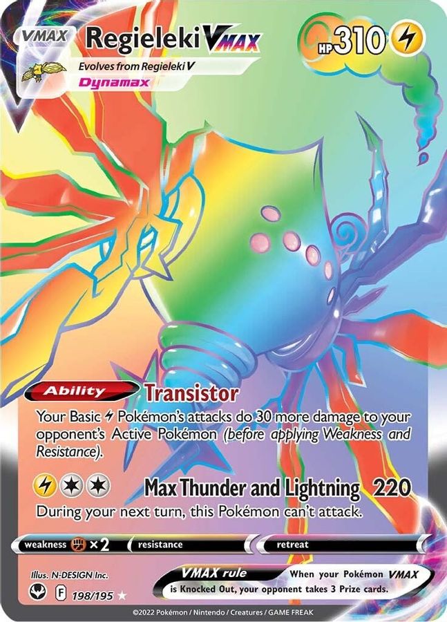 Buy Pokemon cards Australia - Regieleki VSTAR 198/195 - Premium Raw Card from Monster Mart - Pokémon Card Emporium - Shop now at Monster Mart - Pokémon Cards Australia. BF30, Rainbow, Silver Tempest, VSTAR