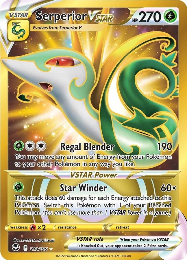 Buy Pokemon cards Australia - Serperior VSTAR 210/195 - Premium Raw Card from Monster Mart - Pokémon Card Emporium - Shop now at Monster Mart - Pokémon Cards Australia. Gold, Secret Rare, Silver Tempest, VSTAR