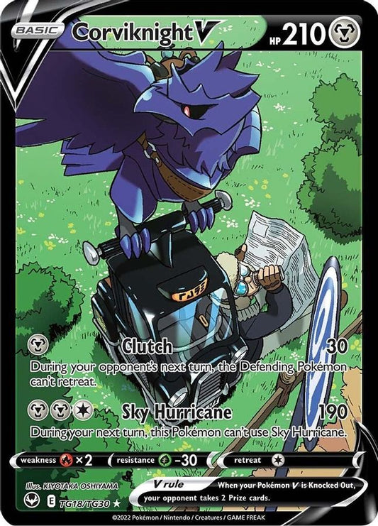 Buy Pokemon cards Australia - Corviknight V TG18/TG30 - Premium Raw Card from Monster Mart - Pokémon Card Emporium - Shop now at Monster Mart - Pokémon Cards Australia. Silver Tempest, Trainer Gallery, Ultra Rare