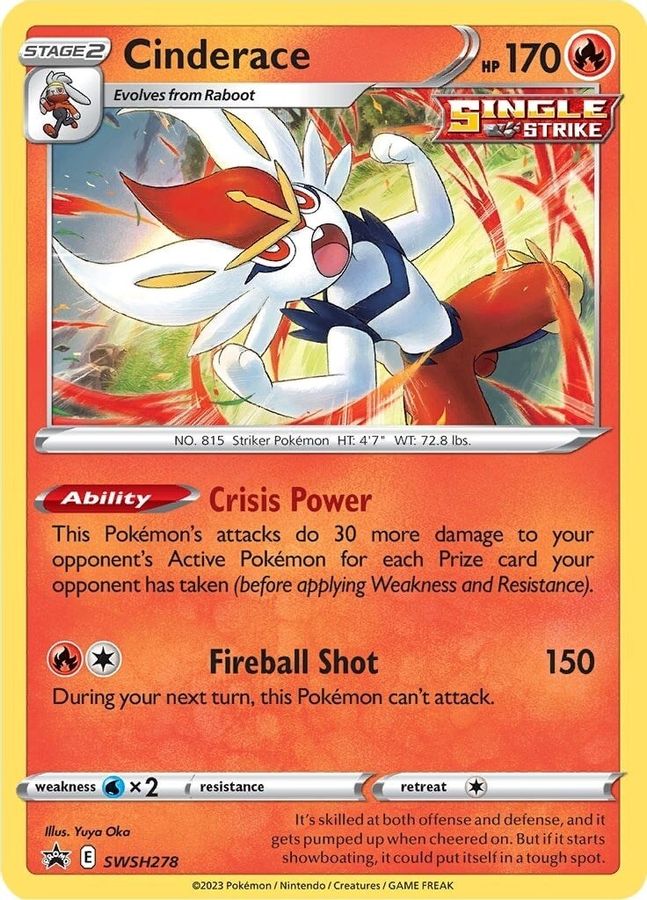 Buy Pokemon cards Australia - Cinderace SWSH278 - Premium Raw Card from Monster Mart - Pokémon Card Emporium - Shop now at Monster Mart - Pokémon Cards Australia. Promo, Sword & Shield