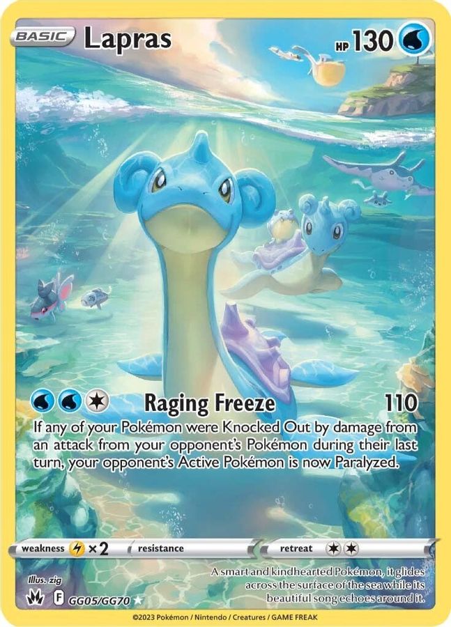 Buy Pokemon cards Australia - Lapras GG05/GG70 - Premium Raw Card from Monster Mart - Pokémon Card Emporium - Shop now at Monster Mart - Pokémon Cards Australia. Crown Zenith, Galarian Gallery