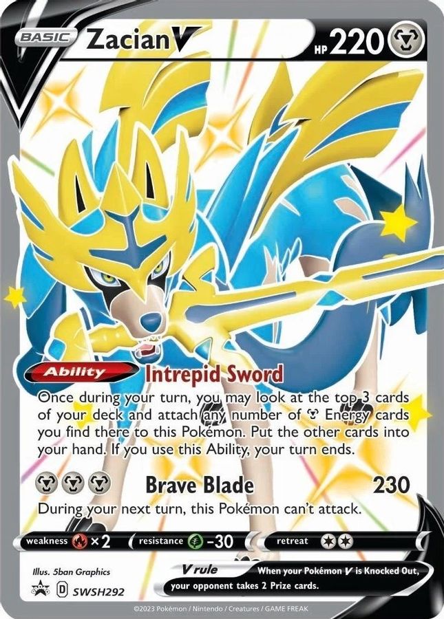 Buy Pokemon cards Australia - Zacian V SWSH292 - Premium Raw Card from Monster Mart - Pokémon Card Emporium - Shop now at Monster Mart - Pokémon Cards Australia. Promo