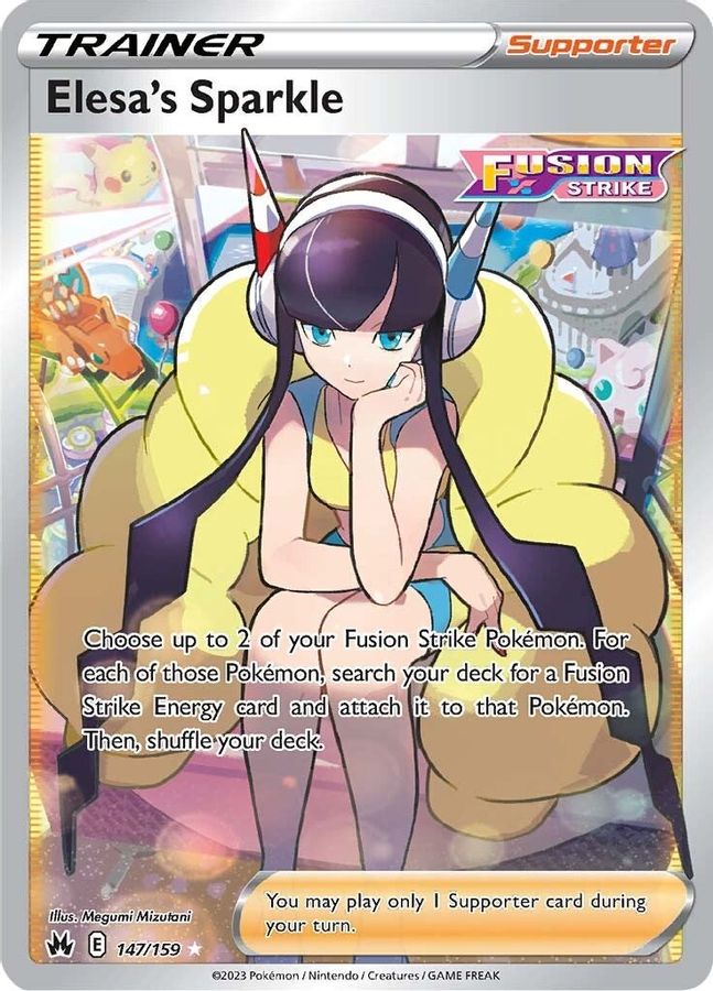 Buy Pokemon cards Australia - Elesa's Sparkle Trainer 147/159 - Premium Raw Card from Monster Mart - Pokémon Card Emporium - Shop now at Monster Mart - Pokémon Cards Australia. Crown Zenith, Trainer