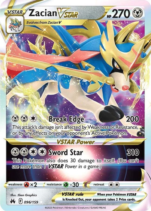 Buy Pokemon cards Australia - Zacian VSTAR 096/159 - Premium Raw Card from Monster Mart - Pokémon Card Emporium - Shop now at Monster Mart - Pokémon Cards Australia. Crown Zenith, VSTAR