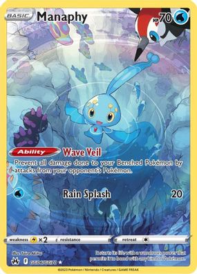 Buy Pokemon cards Australia - Manaphy GG06/GG70 - Premium Raw Card from Monster Mart - Pokémon Card Emporium - Shop now at Monster Mart - Pokémon Cards Australia. Crown Zenith, Galarian Gallery