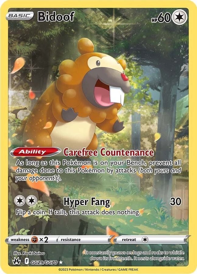 Buy Pokemon cards Australia - Bidoof GG29/GG70 - Premium Raw Card from Monster Mart - Pokémon Card Emporium - Shop now at Monster Mart - Pokémon Cards Australia. Crown Zenith, Galarian Gallery