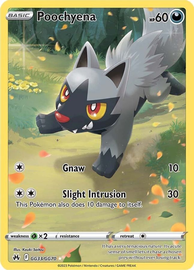 Buy Pokemon cards Australia - Poochyena GG33/GG70 - Premium Raw Card from Monster Mart - Pokémon Card Emporium - Shop now at Monster Mart - Pokémon Cards Australia. Crown Zenith, Galarian Gallery, MMB30