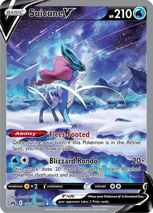 Buy Pokemon cards Australia - Suicune V GG38/GG70 - Premium Raw Card from Monster Mart - Pokémon Card Emporium - Shop now at Monster Mart - Pokémon Cards Australia. Crown Zenith, Galarian Gallery
