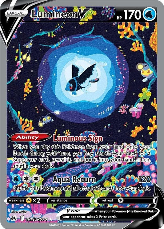 Buy Pokemon cards Australia - Lumineon V GG39/GG70 - Premium Raw Card from Monster Mart - Pokémon Card Emporium - Shop now at Monster Mart - Pokémon Cards Australia. Crown Zenith, Galarian Gallery, Ultra Rare