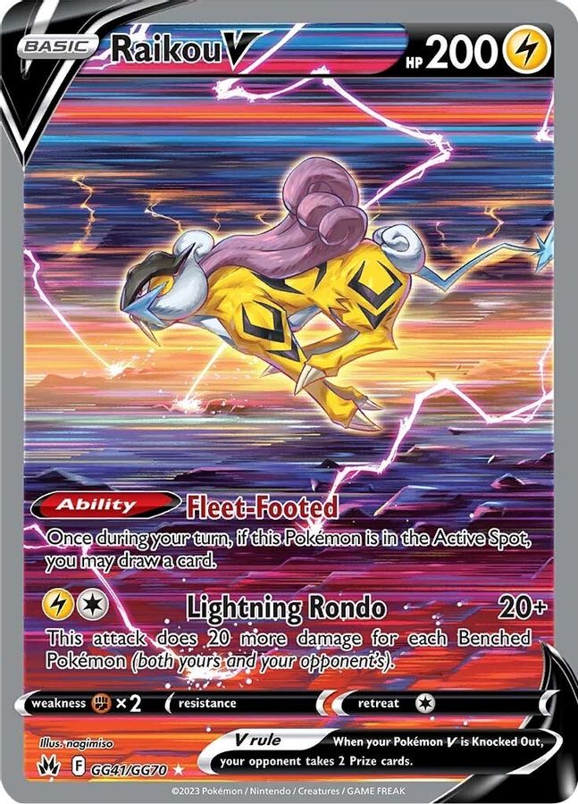 Buy Pokemon cards Australia - Raikou V GG41/GG70 - Premium Raw Card from Monster Mart - Pokémon Card Emporium - Shop now at Monster Mart - Pokémon Cards Australia. Crown Zenith, Galarian Gallery