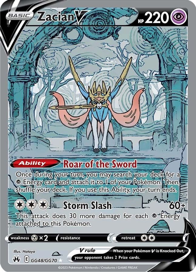 Buy Pokemon cards Australia - Zacian V GG48/GG70 - Premium Raw Card from Monster Mart - Pokémon Card Emporium - Shop now at Monster Mart - Pokémon Cards Australia. Crown Zenith, Galarian Gallery