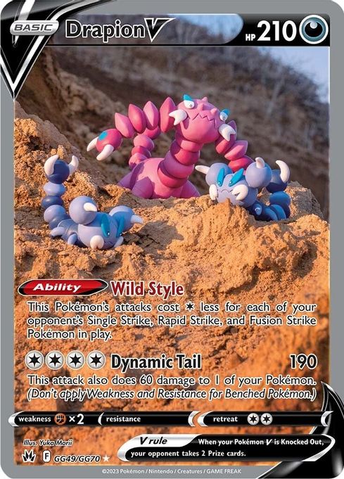 Buy Pokemon cards Australia - Drapion V GG49/GG70 - Premium Raw Card from Monster Mart - Pokémon Card Emporium - Shop now at Monster Mart - Pokémon Cards Australia. Crown Zenith, Trainer Gallery