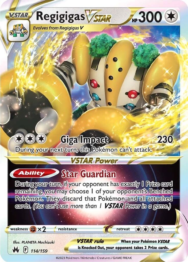 Buy Pokemon cards Australia - Regigigas VSTAR 114/159 - Premium Raw Card from Monster Mart - Pokémon Card Emporium - Shop now at Monster Mart - Pokémon Cards Australia. Crown Zenith, MMB30, VSTAR