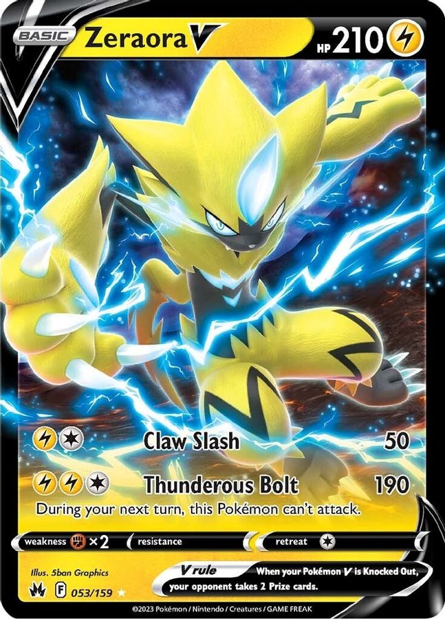 Buy Pokemon cards Australia - Zeraora V 053/159 - Premium Raw Card from Monster Mart - Pokémon Card Emporium - Shop now at Monster Mart - Pokémon Cards Australia. Crown Zenith, New 19 Mar