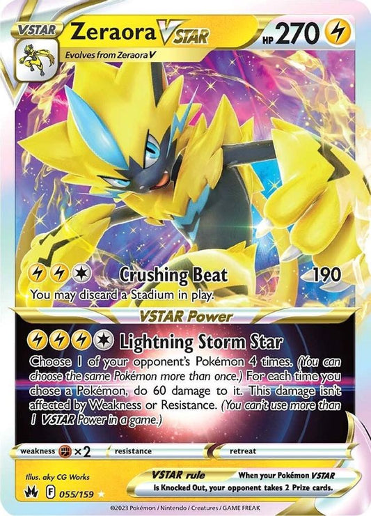 Buy Pokemon cards Australia - Zeraora VSTAR 055/159 - Premium Raw Card from Monster Mart - Pokémon Card Emporium - Shop now at Monster Mart - Pokémon Cards Australia. Crown Zenith, VSTAR