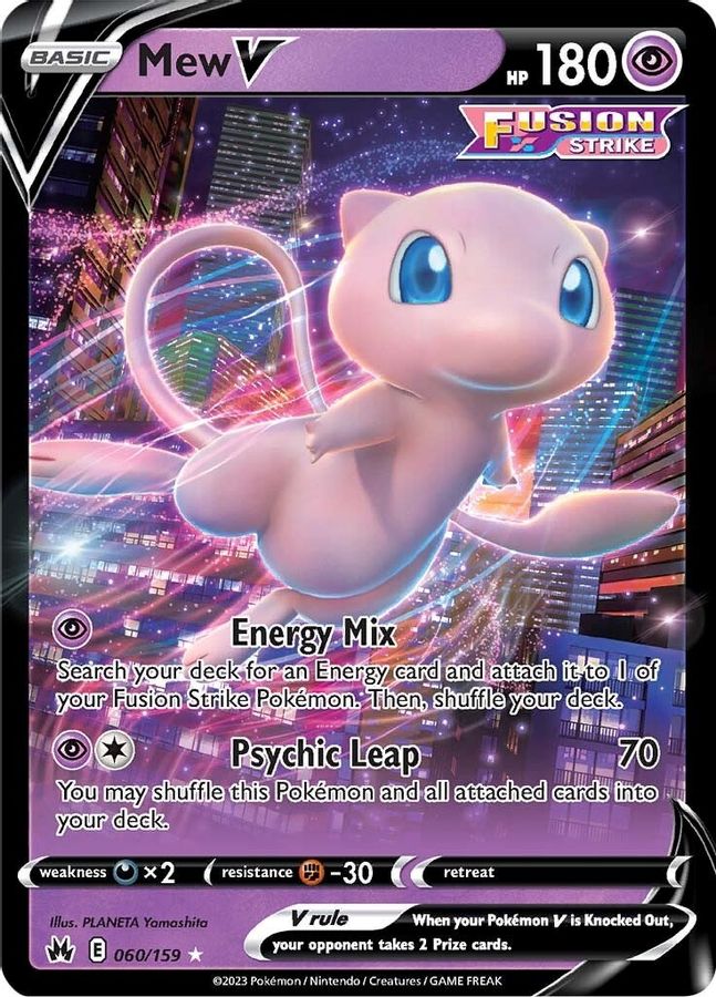 Buy Pokemon cards Australia - Mew V 060/159 - Premium Raw Card from Monster Mart - Pokémon Card Emporium - Shop now at Monster Mart - Pokémon Cards Australia. Crown Zenith, New 11 Mar