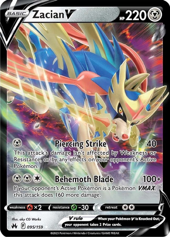 Buy Pokemon cards Australia - Zacian V 095/159 - Premium Raw Card from Monster Mart - Pokémon Card Emporium - Shop now at Monster Mart - Pokémon Cards Australia. Crown Zenith, New 18 Mar