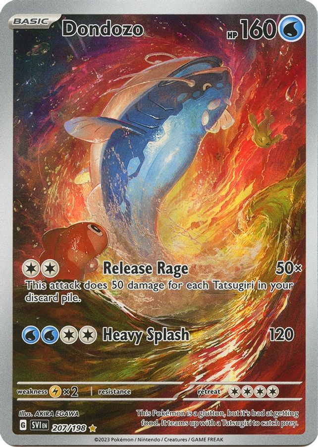 Buy Pokemon cards Australia - Dondozo 207/198 - Premium  from Monster Mart - Pokémon Card Emporium - Shop now at Monster Mart - Pokémon Cards Australia. Illustration Rare, Scarlet & Violet