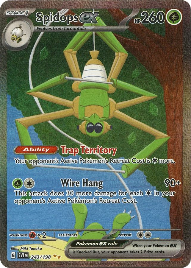 Buy Pokemon cards Australia - Spidops EX 243/198 - Premium Raw Card from Monster Mart - Pokémon Card Emporium - Shop now at Monster Mart - Pokémon Cards Australia. EX, Scarlet & Violet, Special Illustration Rare