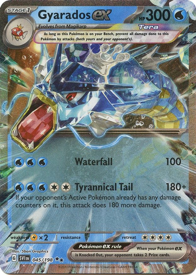 Buy Pokemon cards Australia - Gyarados EX 045/198 - Premium Raw Card from Monster Mart - Pokémon Card Emporium - Shop now at Monster Mart - Pokémon Cards Australia. EX, MMB30, Scarlet & Violet