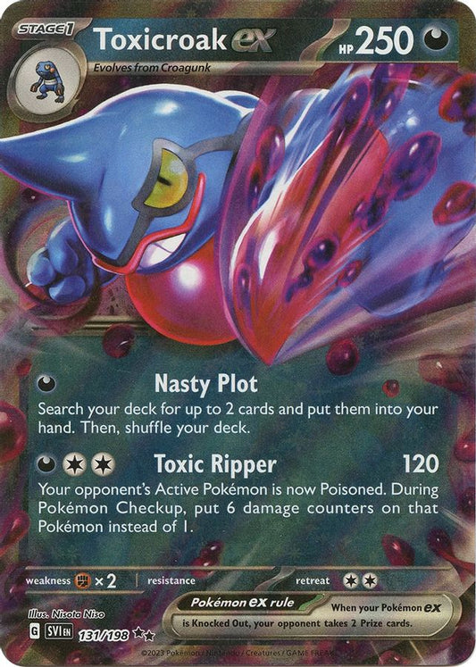 Buy Pokemon cards Australia - Toxicroak EX 131/198 - Premium Raw Card from Monster Mart - Pokémon Card Emporium - Shop now at Monster Mart - Pokémon Cards Australia. EX, MMB40, Scarlet & Violet