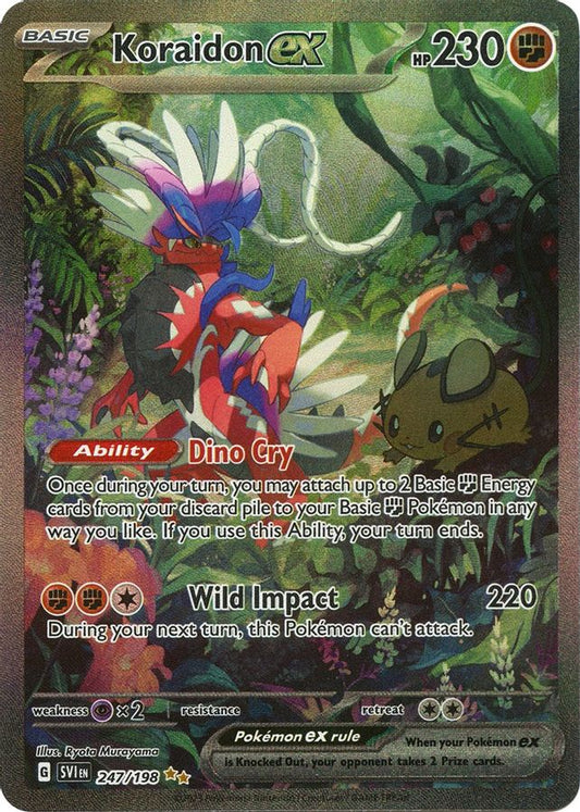 Buy Pokemon cards Australia - Koraidon EX 247/198 - Premium Raw Card from Monster Mart - Pokémon Card Emporium - Shop now at Monster Mart - Pokémon Cards Australia. EX, Scarlet & Violet, Special Illustration Rare