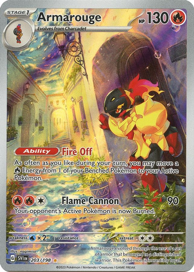 Buy Pokemon cards Australia - Armarouge 203/198 - Premium Raw Card from Monster Mart - Pokémon Card Emporium - Shop now at Monster Mart - Pokémon Cards Australia. Illustration Rare, Scarlet & Violet