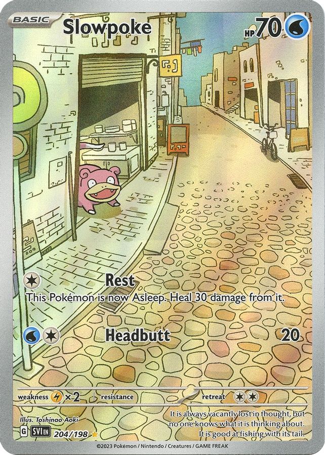 Buy Pokemon cards Australia - Slowpoke 204/198 - Premium Raw Card from Monster Mart - Pokémon Card Emporium - Shop now at Monster Mart - Pokémon Cards Australia. Illustration Rare, Scarlet & Violet