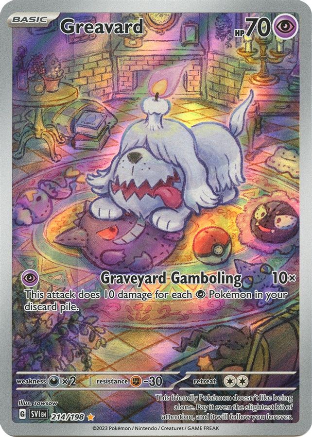 Buy Pokemon cards Australia - Greavard 214/198 - Premium Raw Card from Monster Mart - Pokémon Card Emporium - Shop now at Monster Mart - Pokémon Cards Australia. Illustration Rare, Scarlet & Violet