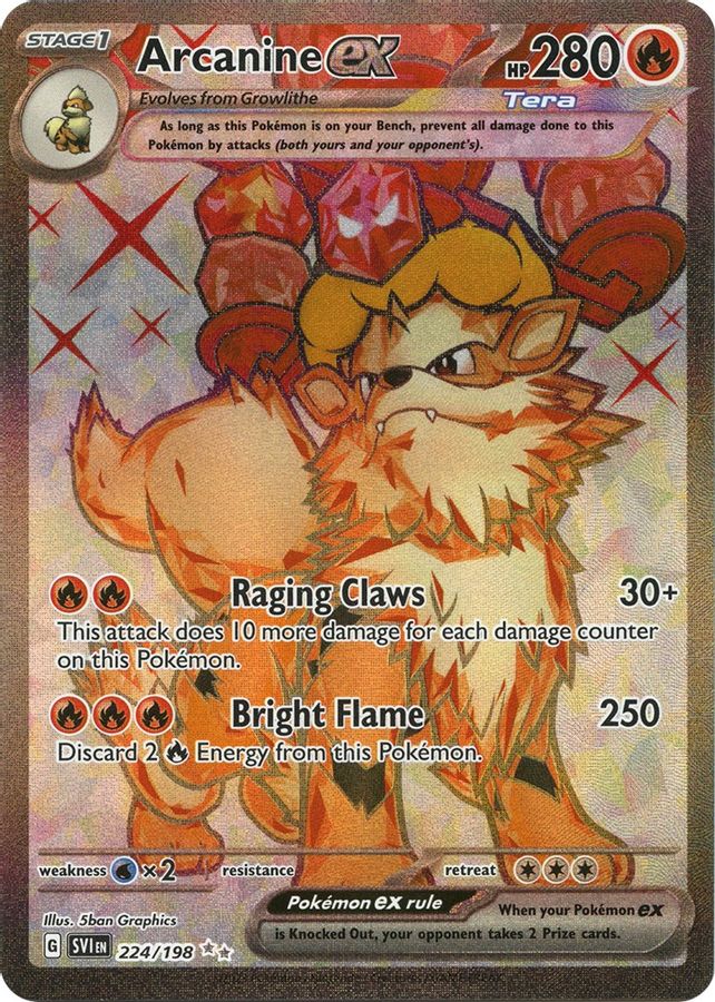 Buy Pokemon cards Australia - Arcanine EX 224/198 - Premium Raw Card from Monster Mart - Pokémon Card Emporium - Shop now at Monster Mart - Pokémon Cards Australia. EX, Scarlet & Violet