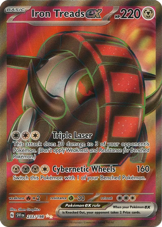 Buy Pokemon cards Australia - Iron Treads EX 233/198 - Premium Raw Card from Monster Mart - Pokémon Card Emporium - Shop now at Monster Mart - Pokémon Cards Australia. EX, MMB10, Scarlet & Violet