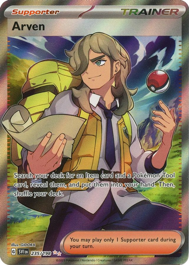 Buy Pokemon cards Australia - Arven 235/198 - Premium  from Monster Mart - Pokémon Card Emporium - Shop now at Monster Mart - Pokémon Cards Australia. Scarlet & Violet, Trainer