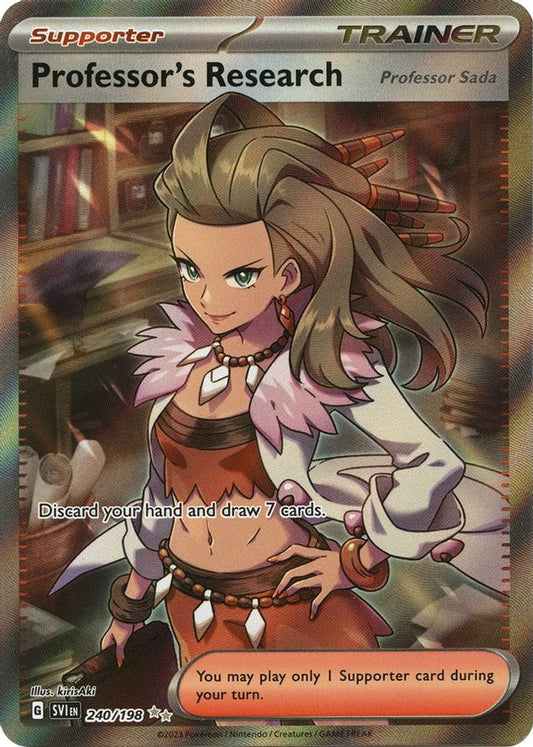 Buy Pokemon cards Australia - Professor's Research 240/198 - Premium Raw Card from Monster Mart - Pokémon Card Emporium - Shop now at Monster Mart - Pokémon Cards Australia. Scarlet & Violet, Trainer