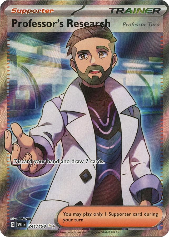 Buy Pokemon cards Australia - Professor's Research 241/198 - Premium Raw Card from Monster Mart - Pokémon Card Emporium - Shop now at Monster Mart - Pokémon Cards Australia. Scarlet & Violet, Trainer, Ultra Rare