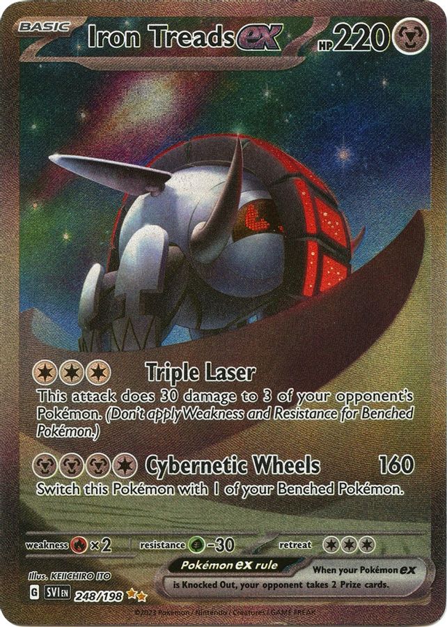 Buy Pokemon cards Australia - Iron Treads EX 248/198 - Premium Raw Card from Monster Mart - Pokémon Card Emporium - Shop now at Monster Mart - Pokémon Cards Australia. EX, Scarlet & Violet