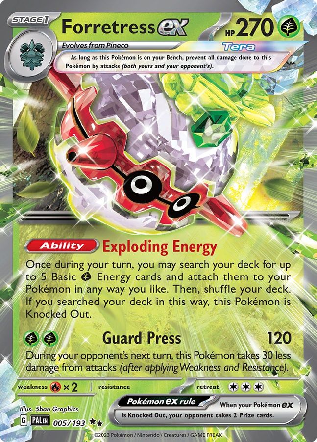 Buy Pokemon cards Australia - Forretress EX 005/193 - Premium Raw Card from Monster Mart - Pokémon Card Emporium - Shop now at Monster Mart - Pokémon Cards Australia. EX, Paldea Evolved