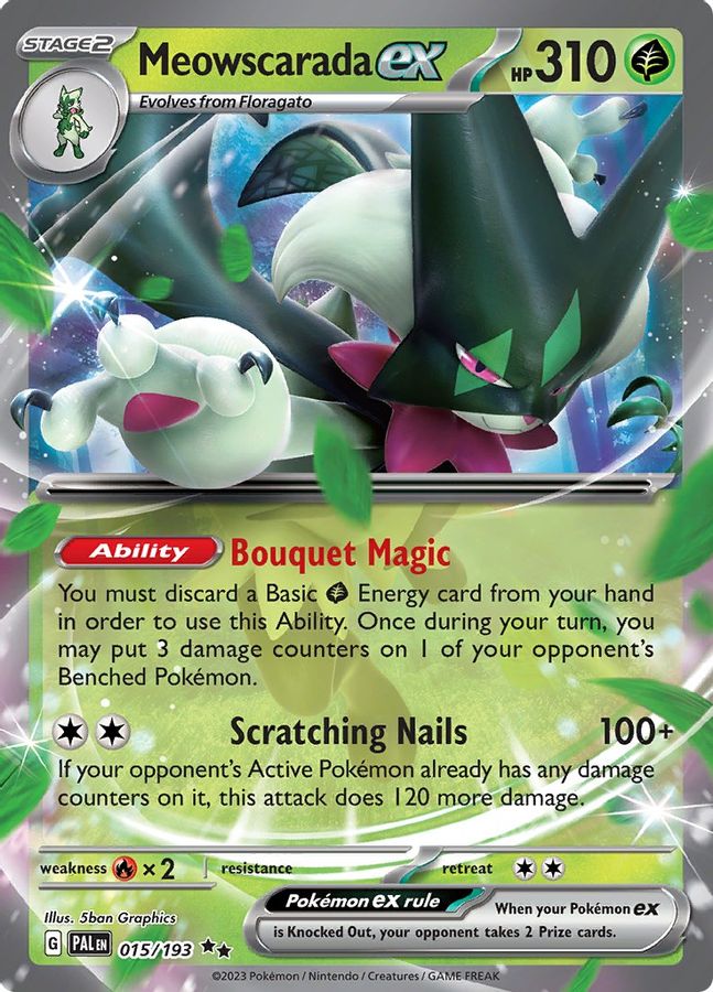 Buy Pokemon cards Australia - Meowscarada EX 015/193 - Premium Raw Card from Monster Mart - Pokémon Card Emporium - Shop now at Monster Mart - Pokémon Cards Australia. EX, MMB20, Paldea Evolved