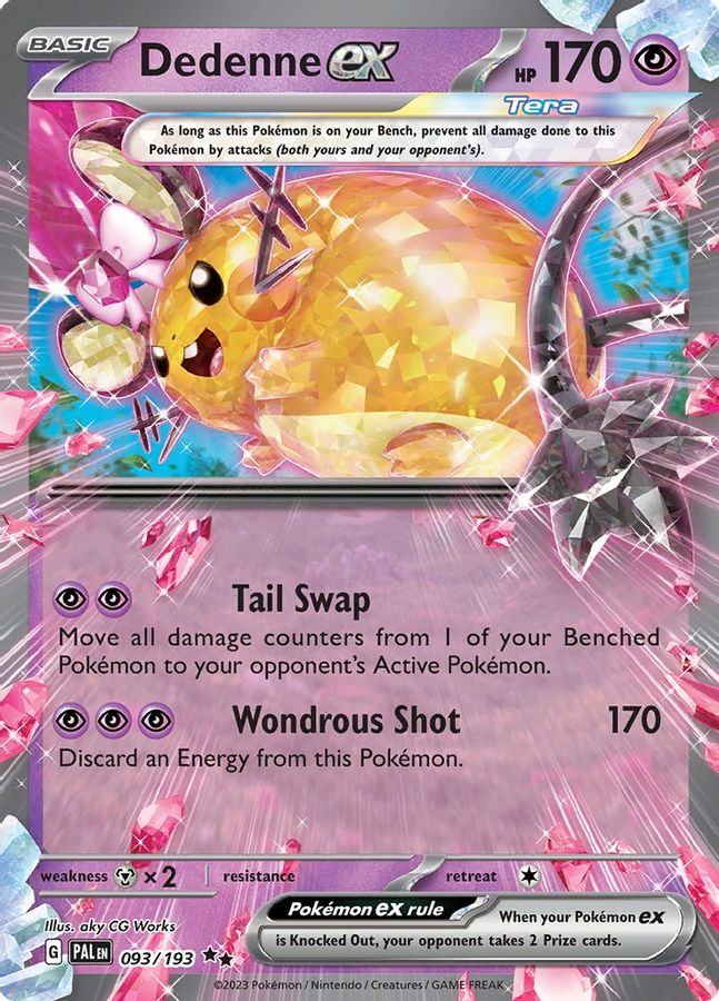 Buy Pokemon cards Australia - Dedenne EX 093/193 - Premium Raw Card from Monster Mart - Pokémon Card Emporium - Shop now at Monster Mart - Pokémon Cards Australia. EX, MMB50, Paldea Evolved