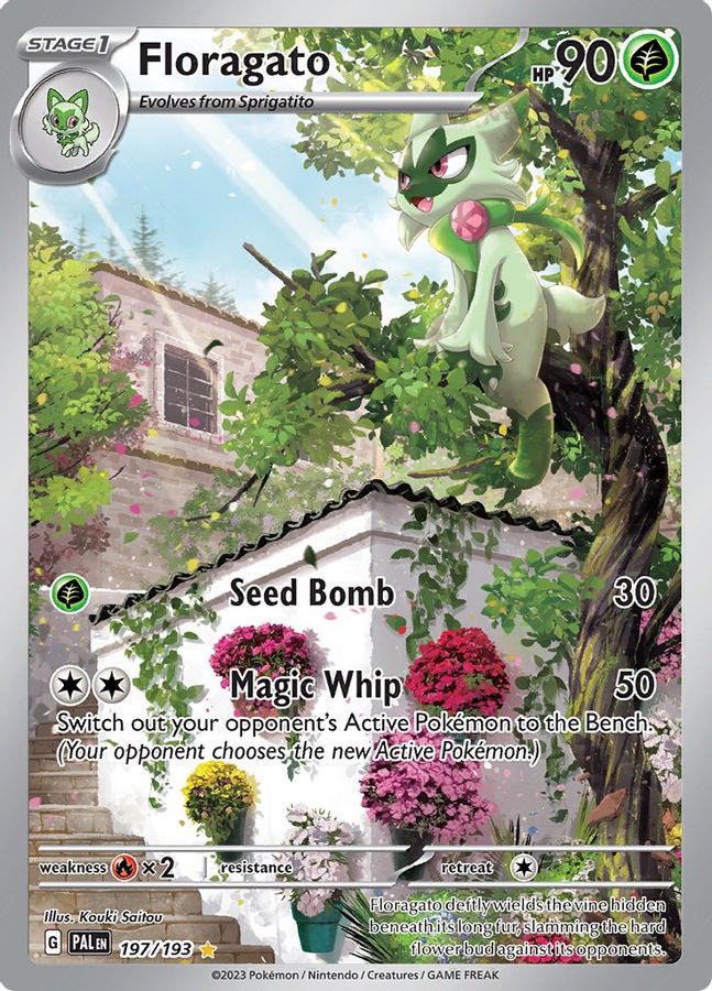 Buy Pokemon cards Australia - Floragato 197/193 - Premium  from Monster Mart - Pokémon Card Emporium - Shop now at Monster Mart - Pokémon Cards Australia. Illustration Rare, Paldea Evolved