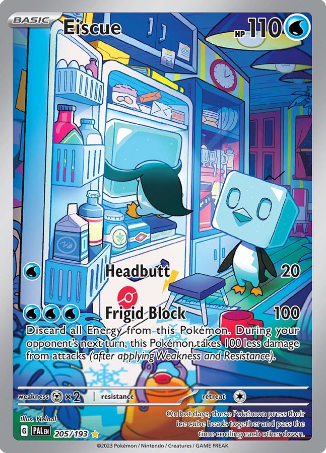 Buy Pokemon cards Australia - Eiscue 205/193 - Premium Raw Card from Monster Mart - Pokémon Card Emporium - Shop now at Monster Mart - Pokémon Cards Australia. Illustration Rare, Paldea Evolved