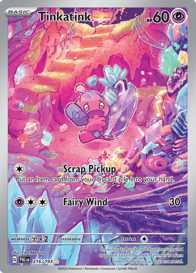 Buy Pokemon cards Australia - Tinkatink 216/193 - Premium Raw Card from Monster Mart - Pokémon Card Emporium - Shop now at Monster Mart - Pokémon Cards Australia. Illustration Rare, Paldea Evolved