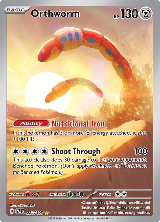 Buy Pokemon cards Australia - Orthworm 224/193 - Premium Raw Card from Monster Mart - Pokémon Card Emporium - Shop now at Monster Mart - Pokémon Cards Australia. Illustration Rare, Paldea Evolved