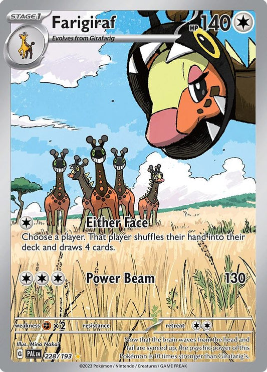 Buy Pokemon cards Australia - Farigiraf 228/193 - Premium  from Monster Mart - Pokémon Card Emporium - Shop now at Monster Mart - Pokémon Cards Australia. Illustration Rare, Paldea Evolved