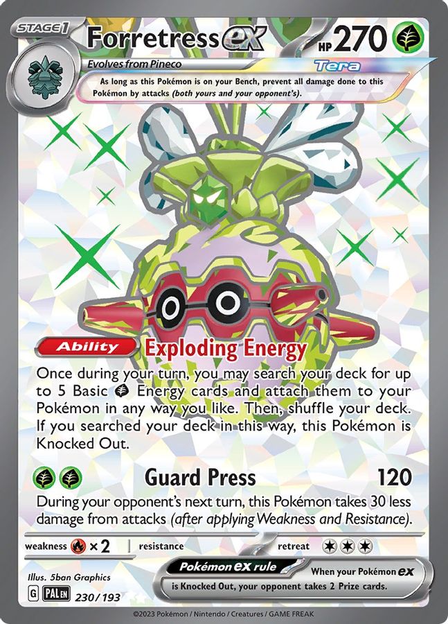 Buy Pokemon cards Australia - Forretress EX 230/193 - Premium Raw Card from Monster Mart - Pokémon Card Emporium - Shop now at Monster Mart - Pokémon Cards Australia. EX, Paldea Evolved