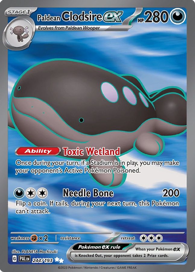 Buy Pokemon cards Australia - Clodsire EX 244/193 - Premium Raw Card from Monster Mart - Pokémon Card Emporium - Shop now at Monster Mart - Pokémon Cards Australia. EX, Paldea Evolved, Ultra Rare