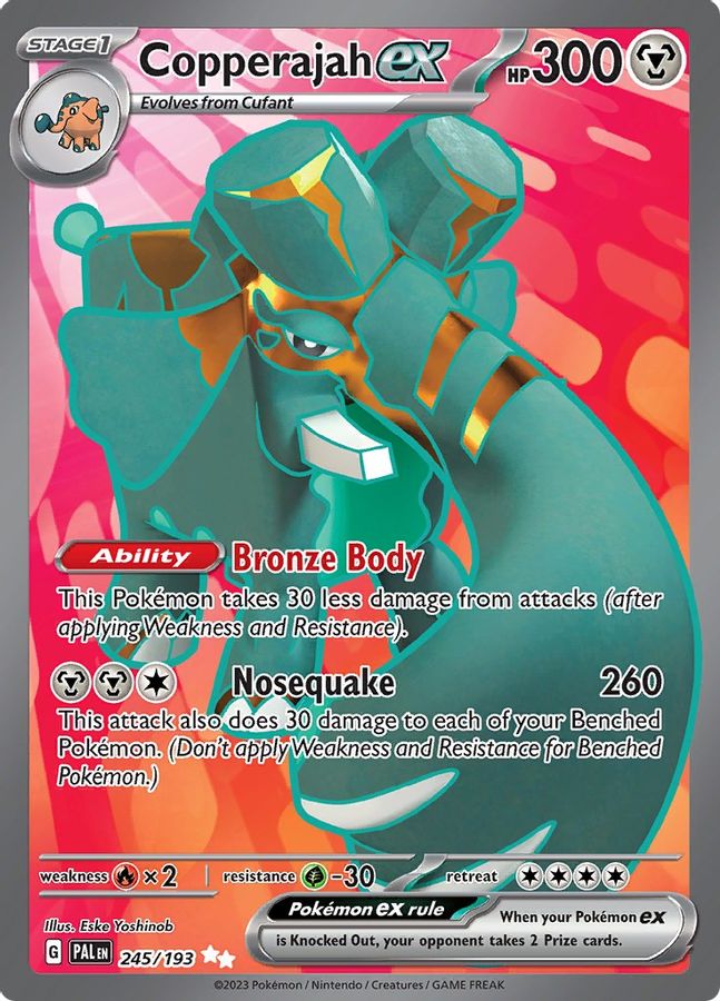 Buy Pokemon cards Australia - Copperajah EX Full Art 245/193 - Premium Raw Card from Monster Mart - Pokémon Card Emporium - Shop now at Monster Mart - Pokémon Cards Australia. EX, Full Art, Paldea Evolved