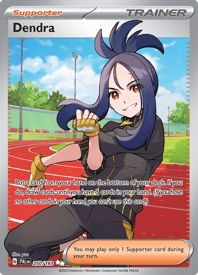 Buy Pokemon cards Australia - Dendra Trainer 250/193 - Premium Raw Card from Monster Mart - Pokémon Card Emporium - Shop now at Monster Mart - Pokémon Cards Australia. BF20, Paldea Evolved, Trainer