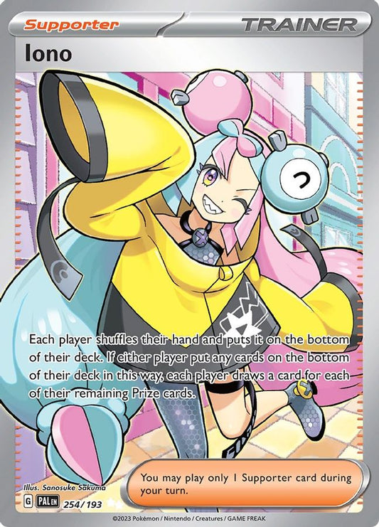 Buy Pokemon cards Australia - Iono 254/193 - Premium Raw Card from Monster Mart - Pokémon Card Emporium - Shop now at Monster Mart - Pokémon Cards Australia. Paldea Evolved, Trainer