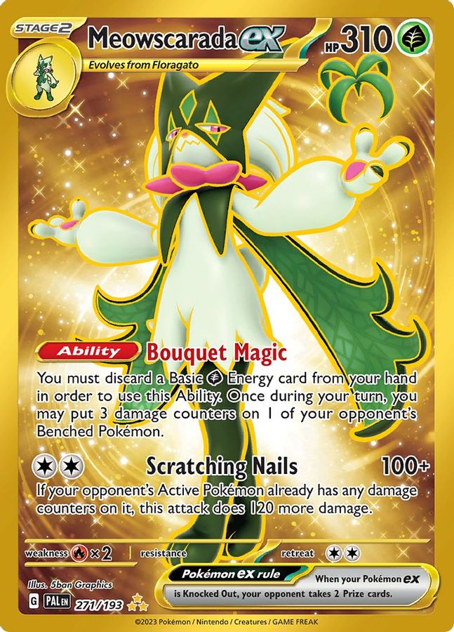 Buy Pokemon cards Australia - Meowscarada EX 271/193 - Premium  from Monster Mart - Pokémon Card Emporium - Shop now at Monster Mart - Pokémon Cards Australia. EX, Gold, Hyper Rare, Paldea Evolved