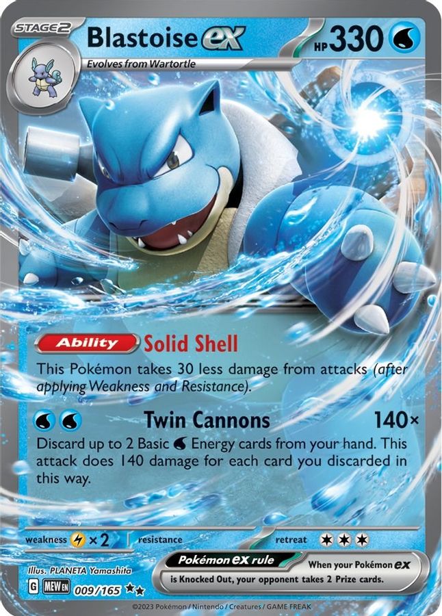 Buy Pokemon cards Australia - Blastoise EX 009/165 - Premium Raw Card from Monster Mart - Pokémon Card Emporium - Shop now at Monster Mart - Pokémon Cards Australia. 151, Double Rare, EX, MMB10